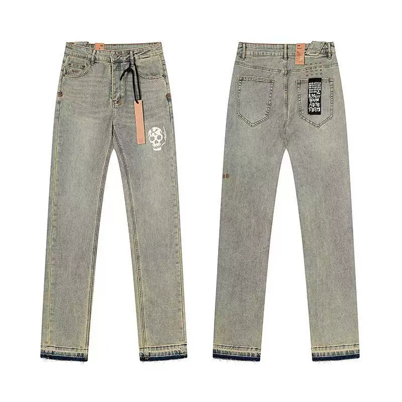 Ksubi Distressed Skull Graphic Denim - Vintage Sage