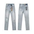 Ksubi Whiskered & Ripped Denim - Light Blue