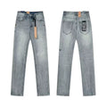 Ksubi Faded Distressed Denim with Subtle Script - Light Blue
