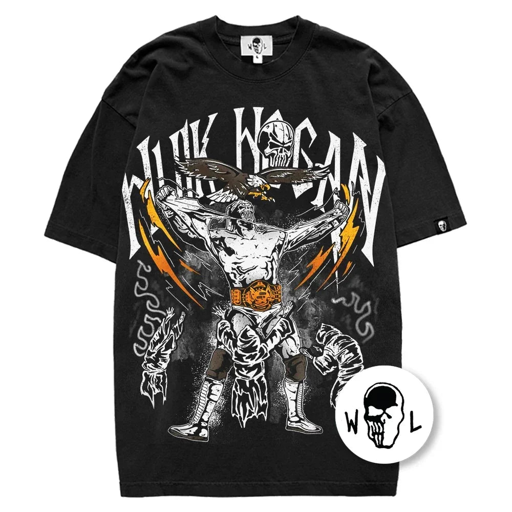 Warren Lotas Hulk Hogan Wrestling T-Shirt - Black