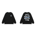 Anti Social Social Club Blue Circle Logo Long Sleeve T-Shirt - Black
