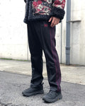 Needles Style Embroidered Butterfly Side-Tape Track Pants - Black/Burgundy