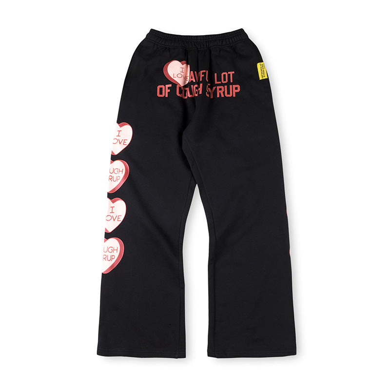 That's A Awful Lot Of Cough Syrup Angel Heart Sweatpants - Black / Peach