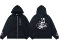 Enfants Riches Déprimés Vertical Japanese Text & Bicycle Art Zip-Up Hoodie - Black