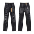 Ksubi Heavy Distressed & Shredded Denim - Washed Black