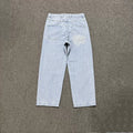 ADWYSD Graphic Print Denim Jeans - Light Blue
