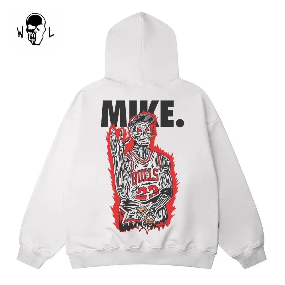 Warren Lotas Mike Red Skull Hoodie - White