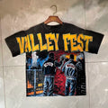 Valleydream Black Valley Fest Street Scene Retro Graphic T-Shirt