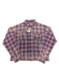 Vale Pastel Pink Checkered Crystal-Accent Button-Down