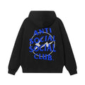 Anti Social Social Club Blue Lightning Circle Logo Hoodie - Black