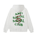 Anti Social Social Club Snake Green Logo Hoodie - White