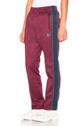 Needles Style Embroidered Butterfly Side-Tape Track Pants - Burgundy/Blue-Grey