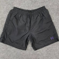 Needles Style Embroidered Butterfly Drawstring Athletic Shorts - Dark Grey