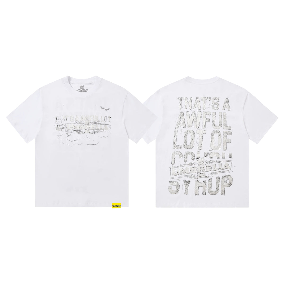 That's A Awful Lot Of Cough Syrup Umbrella Graphic T-Shirt - White