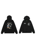 Represent "Good Speed" Vintage Figure & "R" Graphic Heavyweight Zip-Up Hoodie - Black