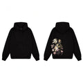 Derschutze Still Life Floral Bouquet Embroidery Hoodie - Black