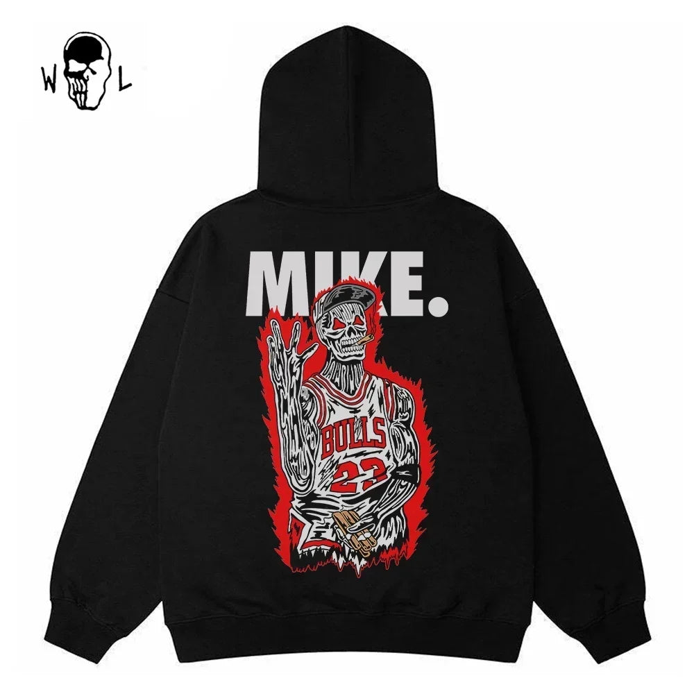 Warren Lotas Mike Red Skull Hoodie - Black