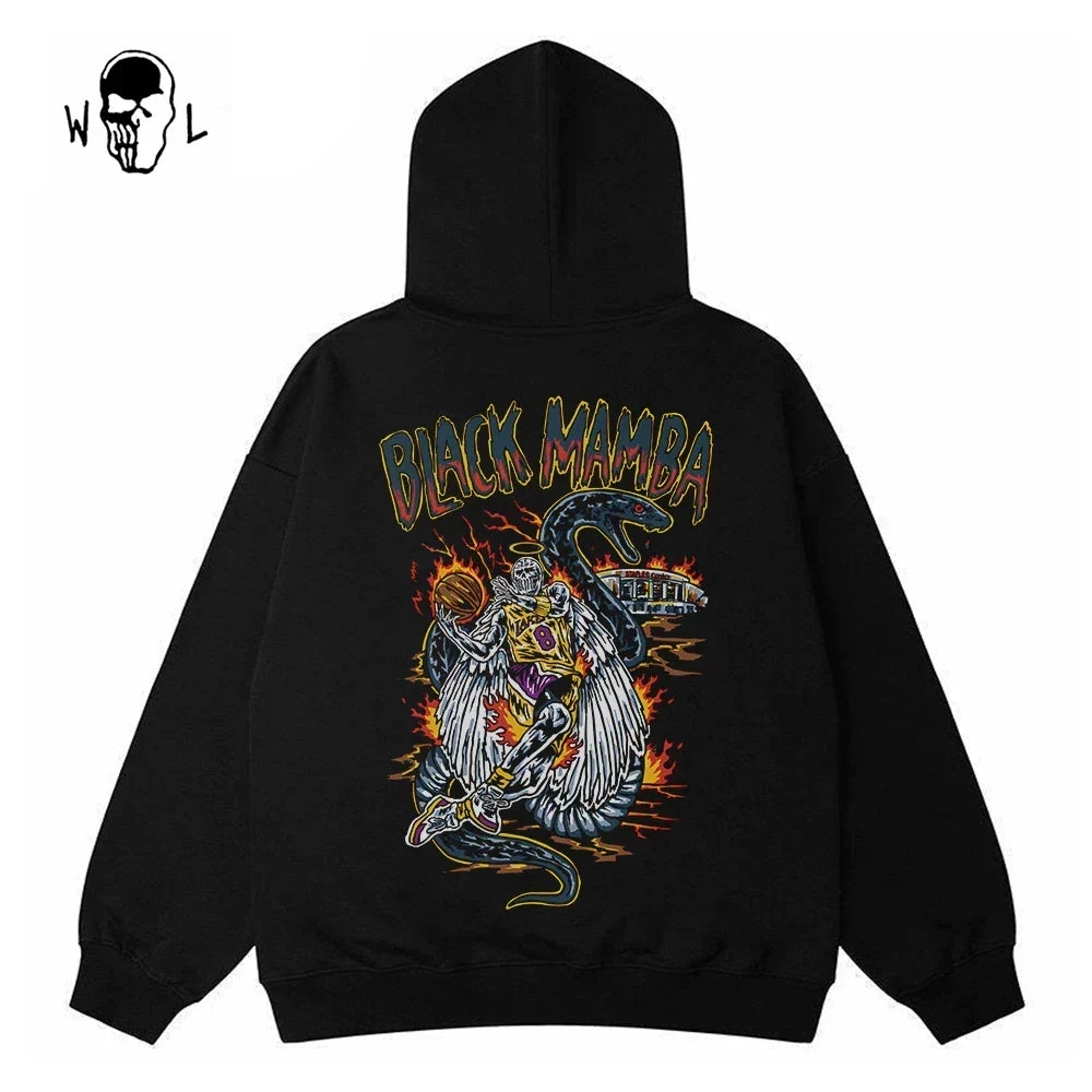 Warren Lotas Black Mamba Snake Hoodie - Black