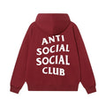 Anti Social Social Club Classic Logo Hoodie - Burgundy/White
