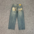 Derschutze Renaissance Painting Patchwork Jeans - Vintage Blue