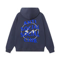 Anti Social Social Club Blue Lightning Circle Logo Hoodie - Navy Blue