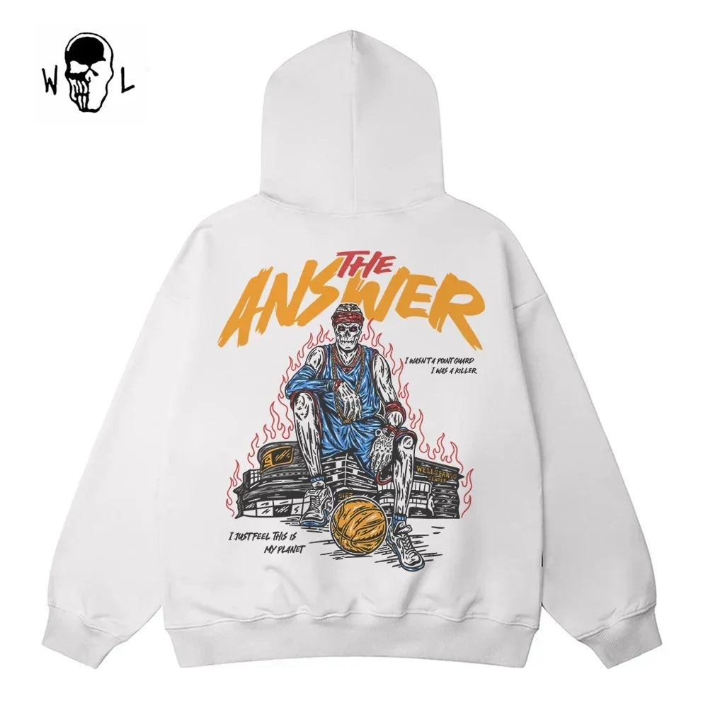 Warren Lotas The Answer Skull Hoodie - White