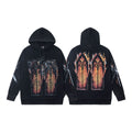 Who Decides War Flame Stained Glass Hoodie - Black/Orange