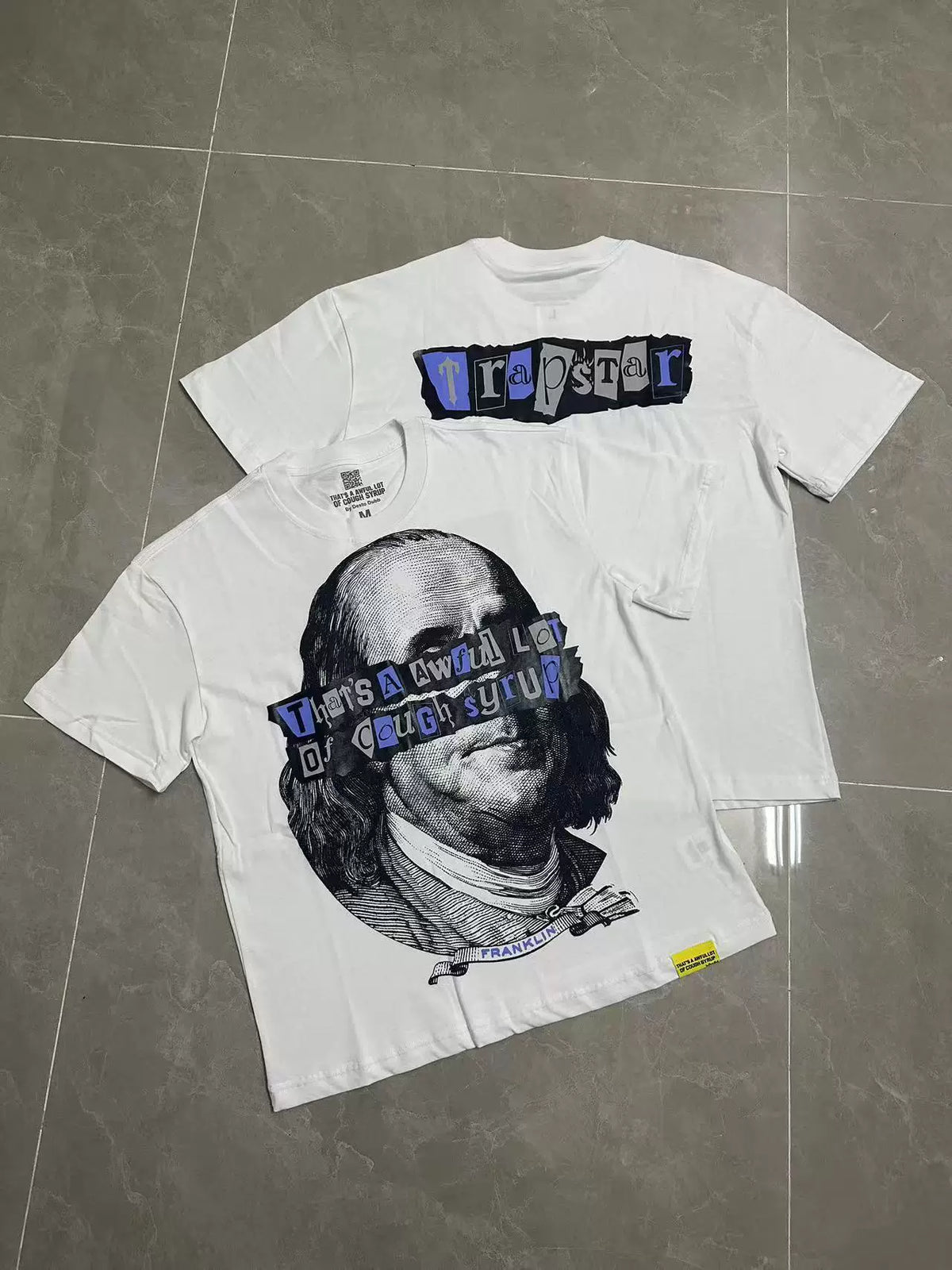 That's A Awful Lot Of Cough Syrup Benjamin Franklin Graphic T-Shirt - White