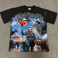 VALEFOREVER Black Carnival Clown Vintage Horror Graphic Short Sleeve T-Shirt