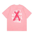 Anti Social Social Club Red X-Cross Logo T-Shirt - Pink