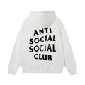 Anti Social Social Club Distressed Texture Logo Hoodie - White