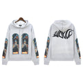 Who Decides War Lettering Stained Glass Hoodie - Light Grey/Multi