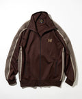 Needles Style Embroidered Butterfly Track Jacket - Dark Brown/Beige