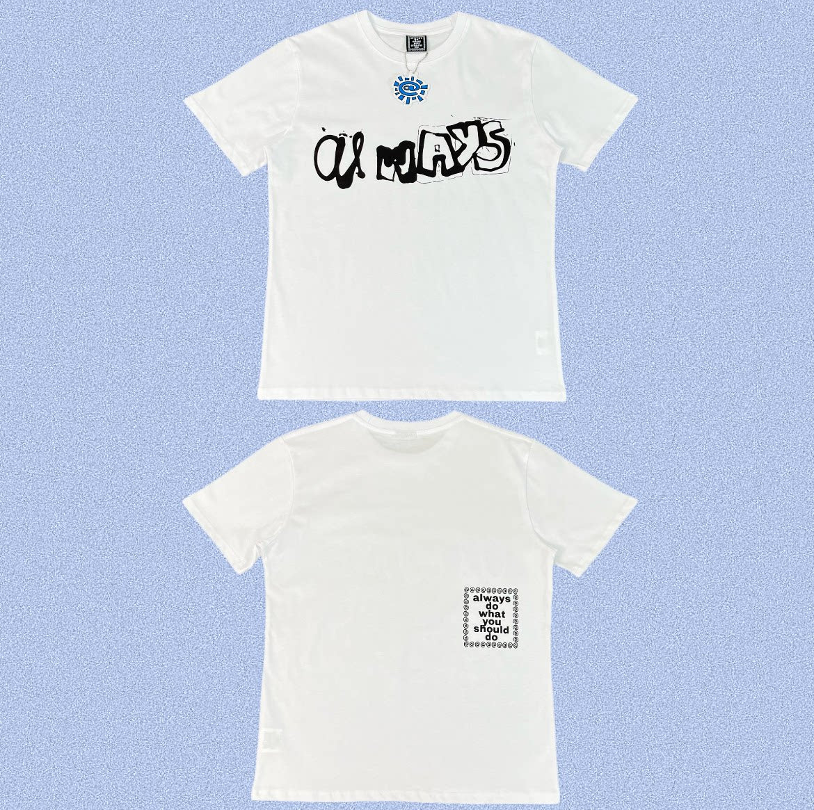 ADWYSD White Chaos Letter Print Tee