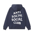 Anti Social Social Club Classic Logo Hoodie - Navy Blue/White