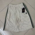 Needles Style Embroidered Butterfly Side-Tape Track Shorts - Off-White/Dark Green