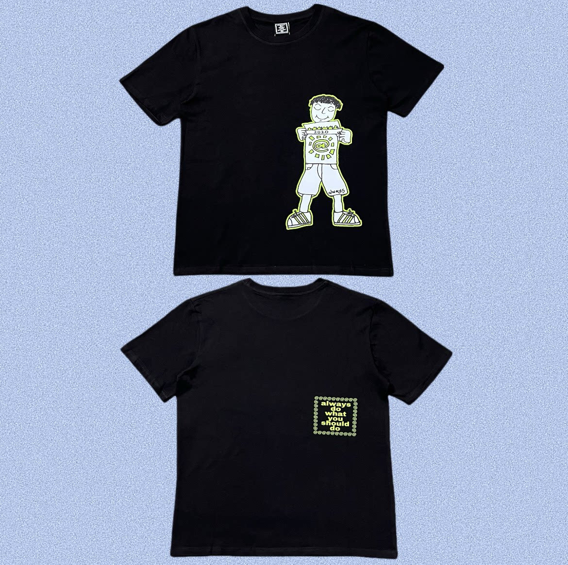 ADWYSD Black Cartoon Character Tee