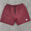 Needles Style Embroidered Butterfly Drawstring Shorts - Burgundy