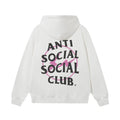 Anti Social Social Club Pink Circle Logo Hoodie - White
