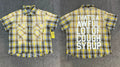 That's A Awful Lot Of Cough Syrup Distressed Plaid Button-Down Shirt - Yellow Plaid