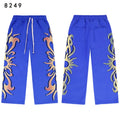 Valleydream Bright Blue Tribal Flame Graphic Baggy Sweatpants