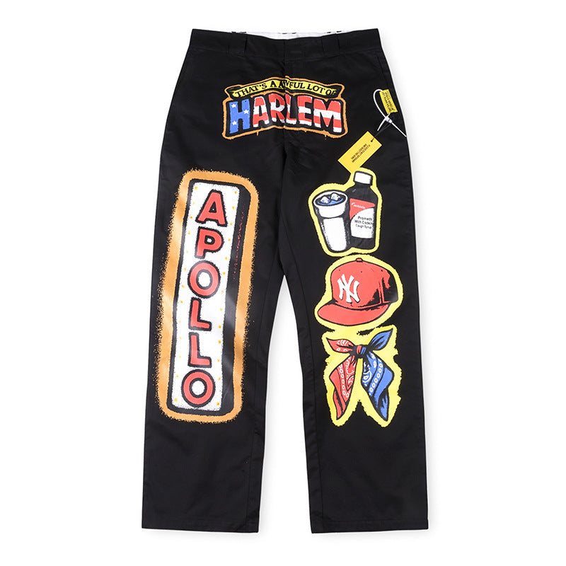 That's A Awful Lot Of Cough Syrup Harlem Patches Worker Pants - Black