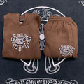 ADWYSD Logo Heavyweight Hoodie and Sweatpants Set - Brown