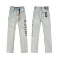 Ksubi Side Vertical "KSUBI" Print Denim - Light Blue