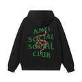 Anti Social Social Club Snake Green Logo Hoodie - Black