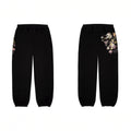 Derschutze Floral Bouquet Embroidery Joggers - Black