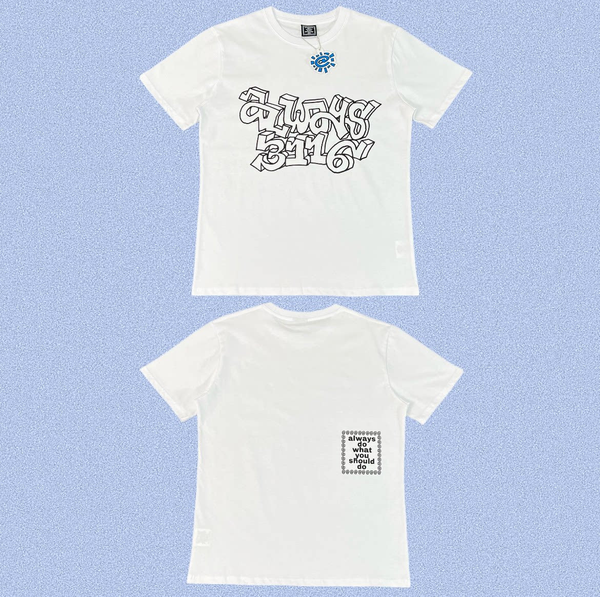 ADWYSD White Graffiti Script Tee