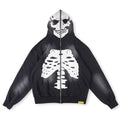 That's A Awful Lot Of Cough Syrup Skeleton Full-Zip Hoodie - Black / White