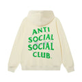 Anti Social Social Club Green Lightning Circle Logo Hoodie - Cream